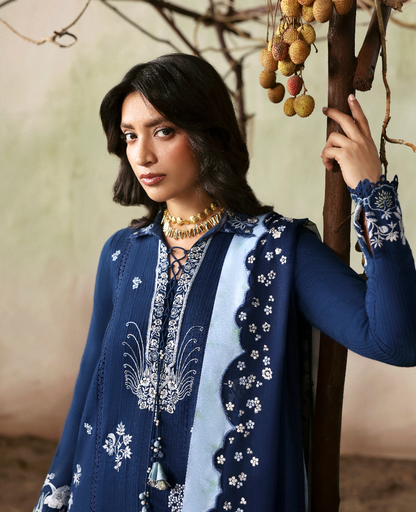 Republic Womenswear | Basics Pret | Sapphire Saga - Luxury Dress - available at Maria Faisal in UK and USA.
