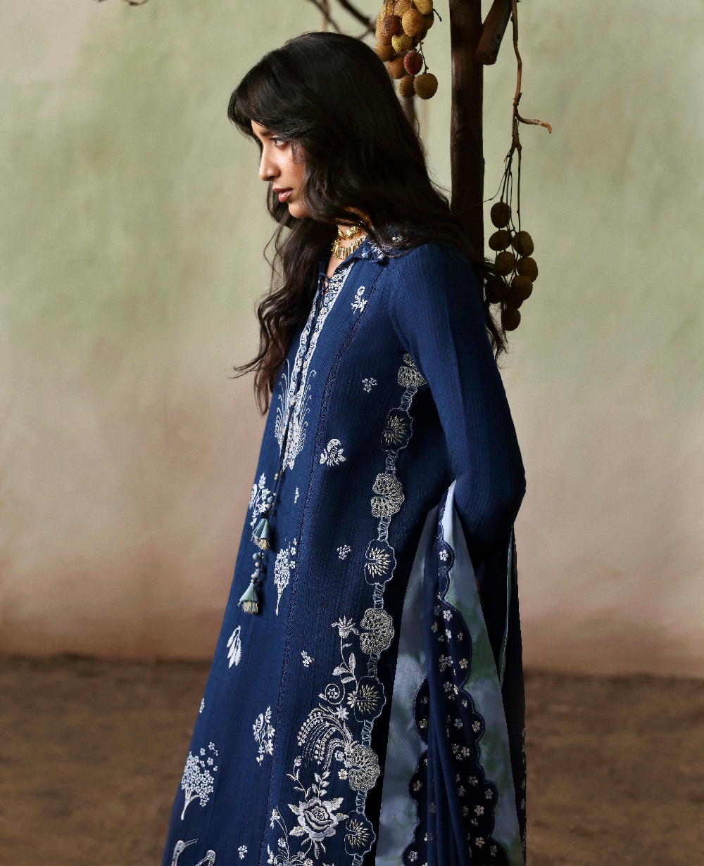 Republic Womenswear | Basics Pret | Sapphire Saga - Luxury Dress - available at Maria Faisal in UK and USA.