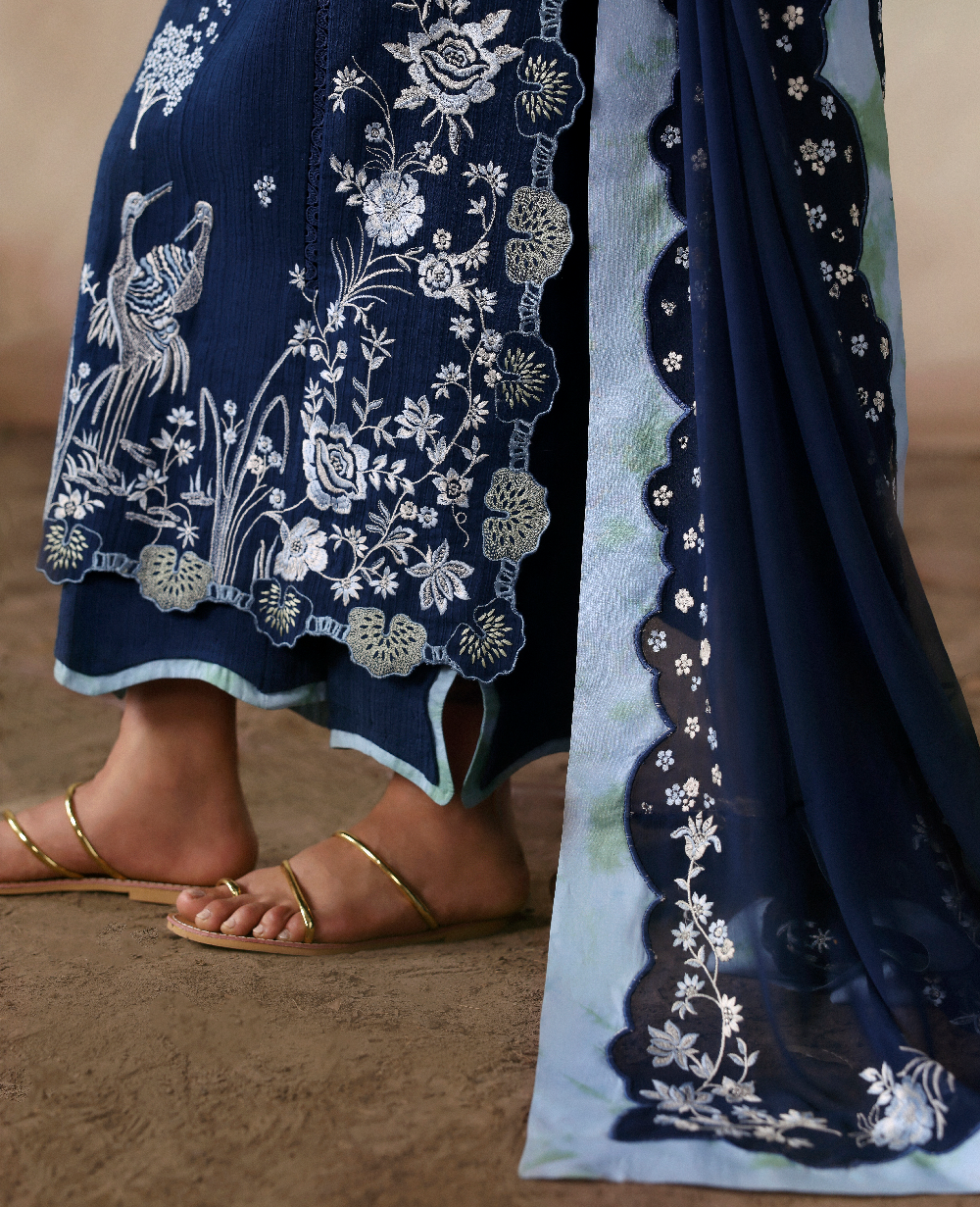 Republic Womenswear | Basics Pret | Sapphire Saga - Luxury Dress - available at Maria Faisal in UK and USA.