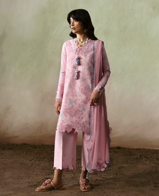 Republic Womenswear | Basics Pret | Pink Marshmello - Luxury Dress - available at Maria Faisal in UK and USA.