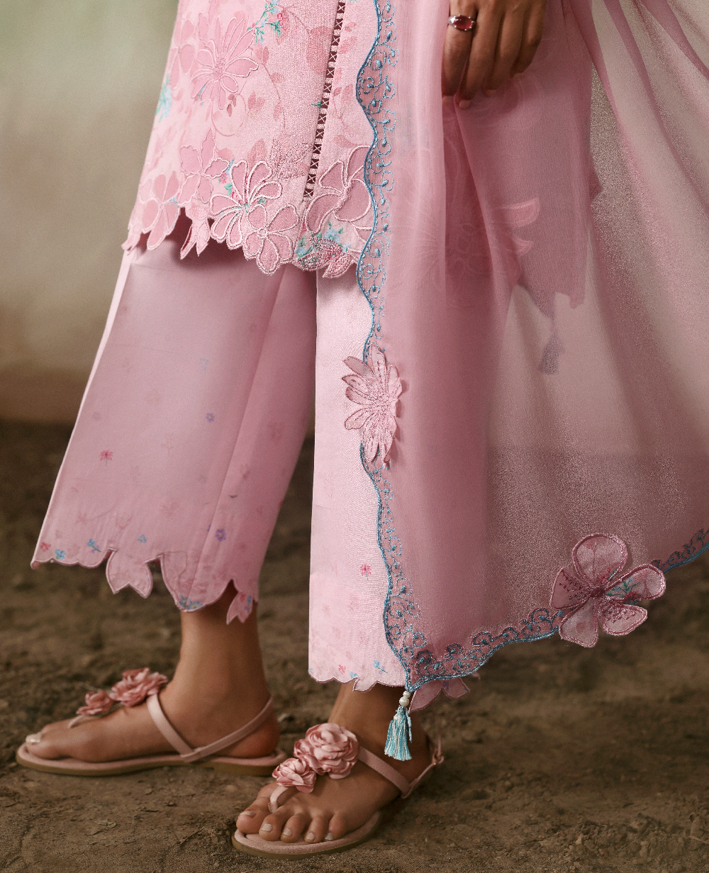 Republic Womenswear | Basics Pret | Pink Marshmello - Luxury Dress - available at Maria Faisal in UK and USA.