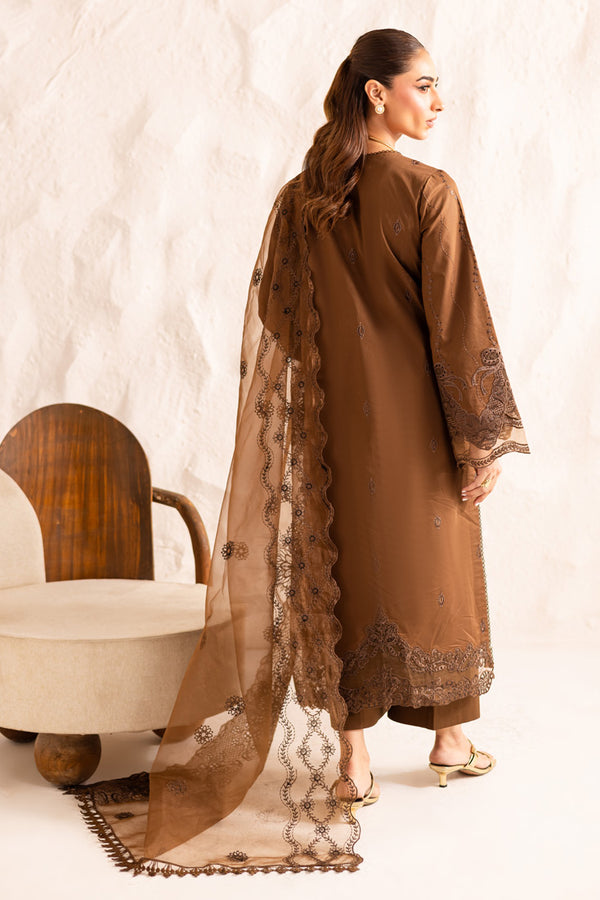 Marjjan | Guzel Lawn | SMC 206-A (Brown) - Ladies Clothes - Maria Faisal