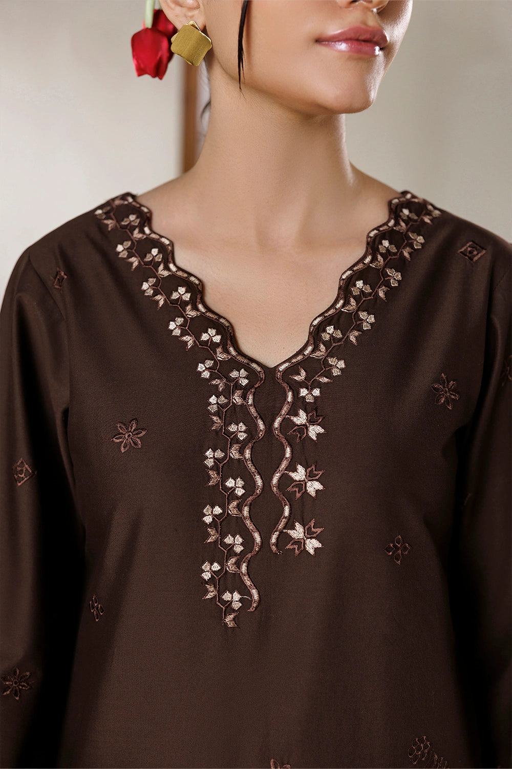 Azure | Chic Essentials |Brown Sugar - Casual Dress - available at Maria Faisal in UK and USA.
