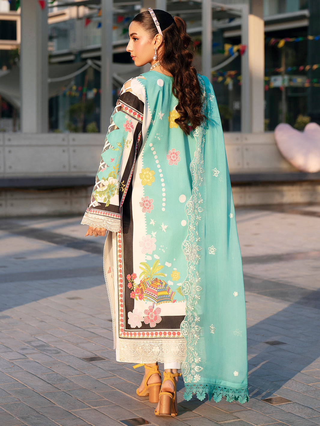 Mahnur | Broadway Luxury Lawn 26 | BW - 007 - Luxury Dress - available at Maria Faisal in UK and USA.
