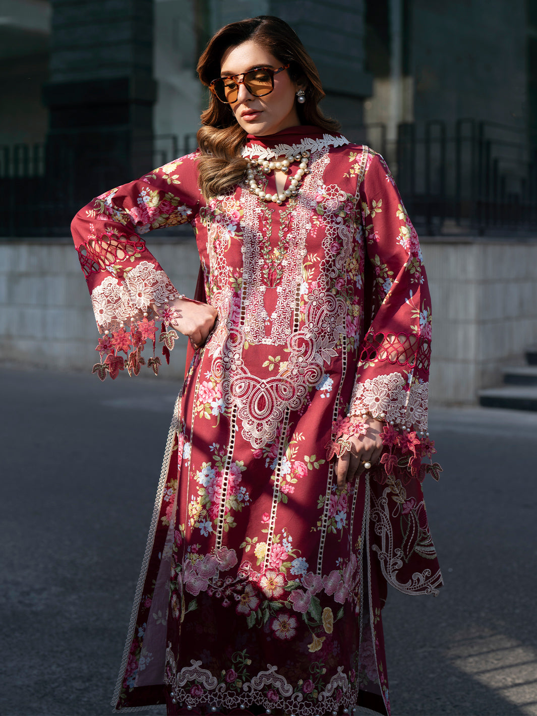 Mahnur | Broadway Luxury Lawn 26 | BW - 011 - Luxury Dress - available at Maria Faisal in UK and USA.