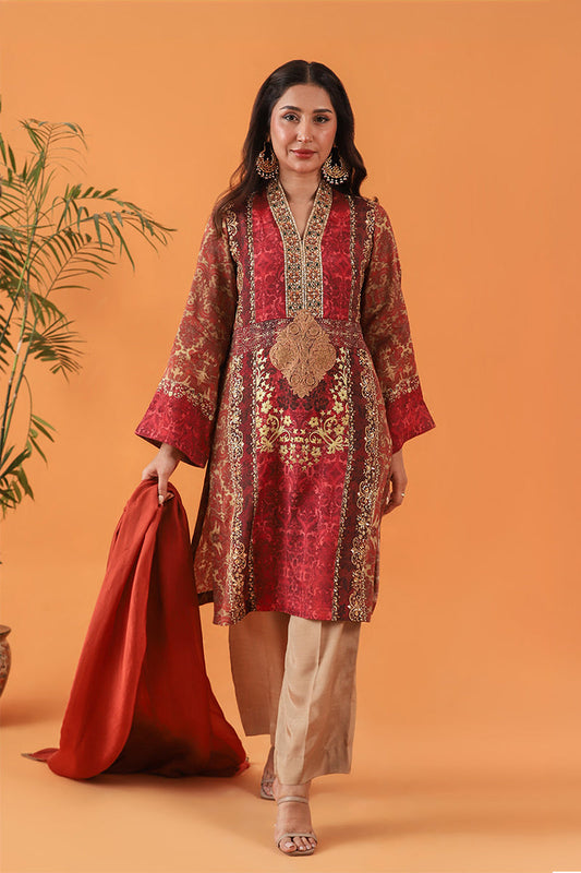 Shamaeel Ansari | Classic Luxe 26 | Scarlet - Luxury Dress - available at Maria Faisal in UK and USA.