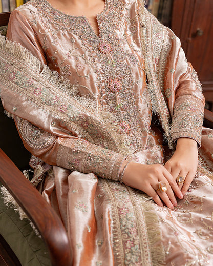 Mushq | Sunehri Lama Silk | Bakht - Formal Dress - available at Maria Faisal in UK and USA.
