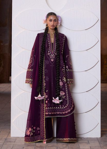 Hussain Rehar | Zan SS26 | Banafsh - Luxury Dress - available at Maria Faisal in UK and USA.