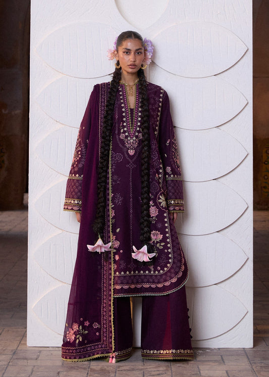 Hussain Rehar | Zan SS26 | Banafsh - Luxury Dress - available at Maria Faisal in UK and USA.