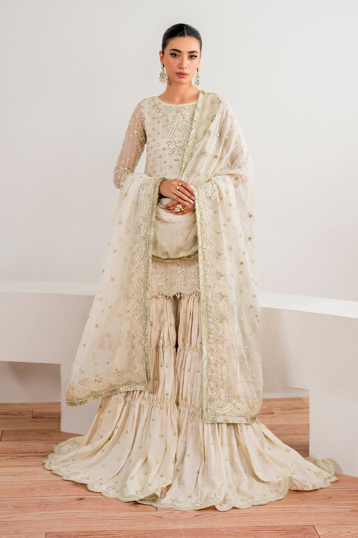 Baroque | Velvet Formals | CHIFFON UF-687 - Designer Dress with Intricate embroidery and embellishments. Shop elegent wedding dress at Maria Faisal.