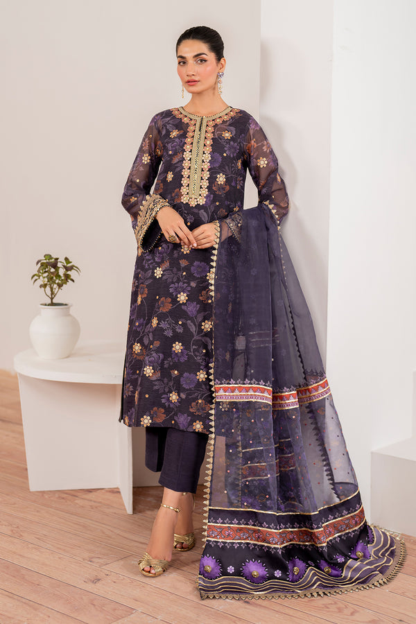 Baroque | Velvet Formals | COTTON NET UF-702 - Designer Dress with Intricate embroidery and embellishments. Shop elegent wedding dress at Maria Faisal.