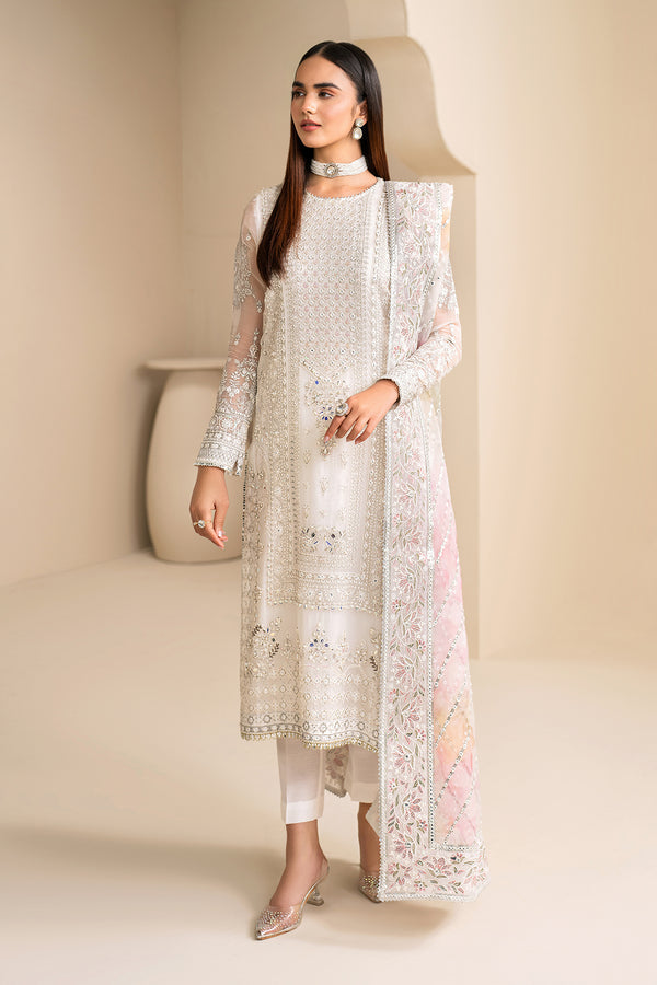 Baroque | Velvet Formals | CHIFFON UF-623 - Designer Dress with Intricate embroidery and embellishments. Shop elegent wedding dress at Maria Faisal.
