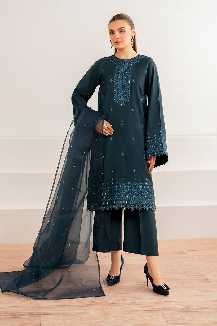 Baroque | Velvet Formals | SILK UF-696 - Designer Dress with Intricate embroidery and embellishments. Shop elegent wedding dress at Maria Faisal.