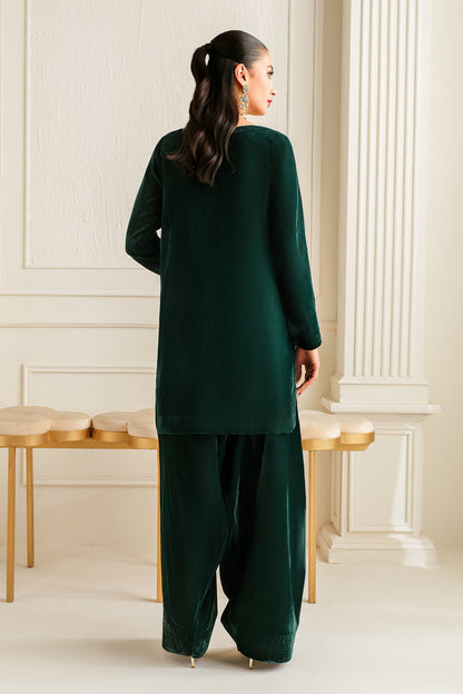 Baroque | Luxury Pret 24 | VELVET SUIT PR-1011 - Designer Dress with Intricate embroidery and embellishments. Shop elegent wedding dress at Maria Faisal.