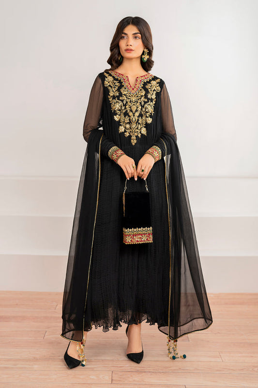 Baroque | Luxury Pret 24 | CRUSH CHIFFON PR-992 - Designer Dress with Intricate embroidery and embellishments. Shop elegent wedding dress at Maria Faisal.