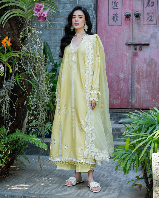 Mushq | La Toscana Casual Pret | Bella Vigna - Luxury Dress - available at Maria Faisal in UK and USA.