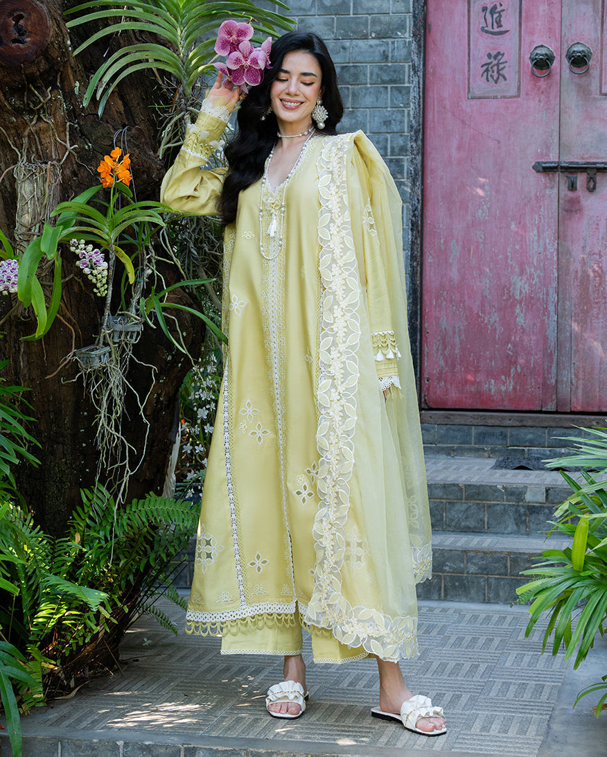 Mushq | La Toscana Casual Pret | Bella Vigna - Luxury Dress - available at Maria Faisal in UK and USA.