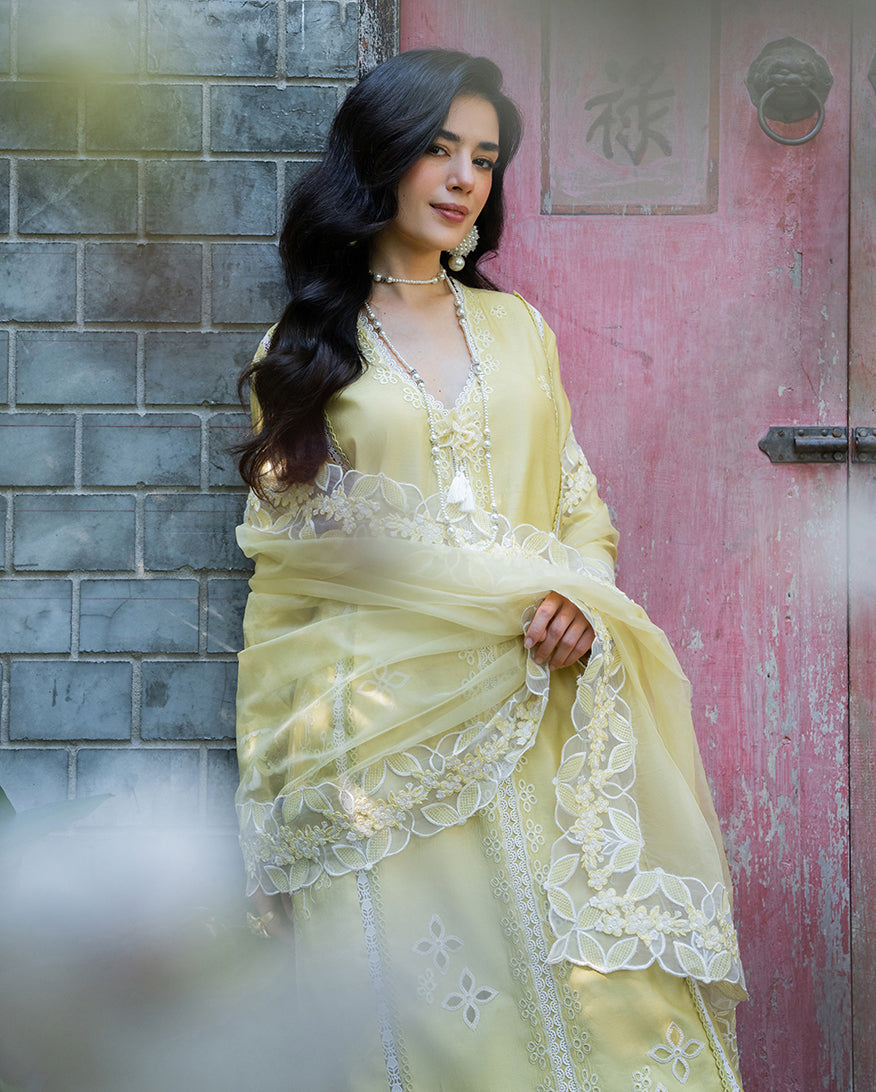 Mushq | La Toscana Casual Pret | Bella Vigna - Luxury Dress - available at Maria Faisal in UK and USA.