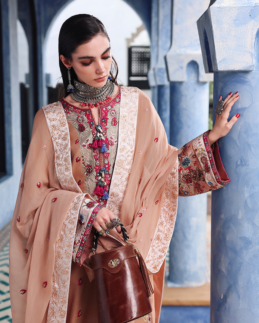 Mushq | Nuvera Rawsilk | Belladona Royale - Luxury Dress - available at Maria Faisal in UK and USA.
