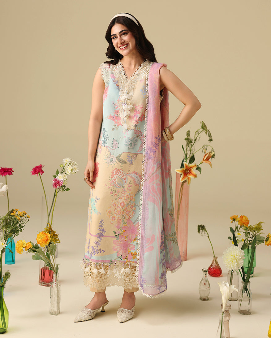 Mushq | Soleil Prints | Bellarosa - Luxury Dress - available at Maria Faisal in UK and USA.
