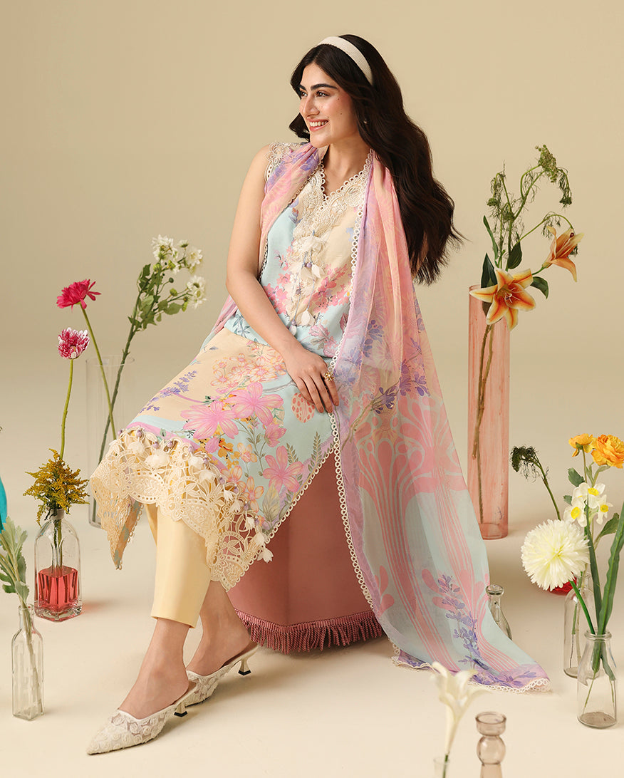 Mushq | Soleil Prints | Bellarosa - Luxury Dress - available at Maria Faisal in UK and USA.