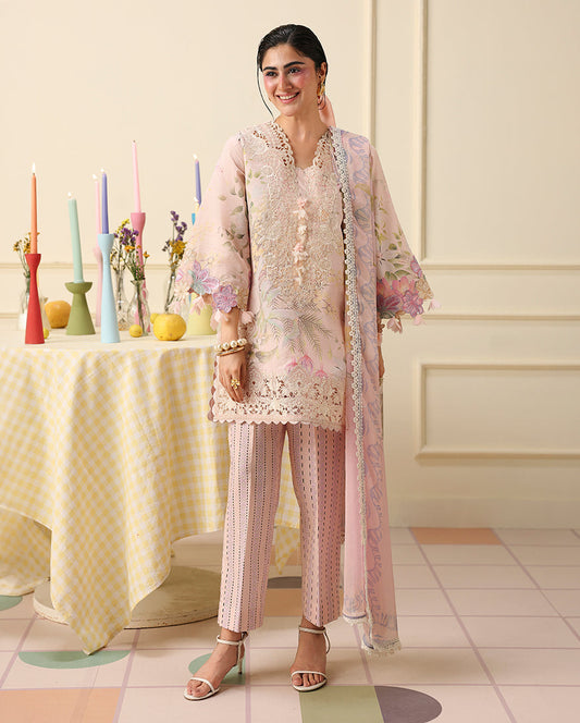 Mushq | Soleil Prints | Berry Creme - Luxury Dress - available at Maria Faisal in UK and USA.