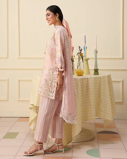 Mushq | Soleil Prints | Berry Creme - Luxury Dress - available at Maria Faisal in UK and USA.