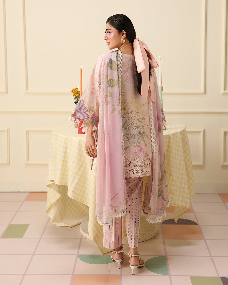 Mushq | Soleil Prints | Berry Creme - Luxury Dress - available at Maria Faisal in UK and USA.