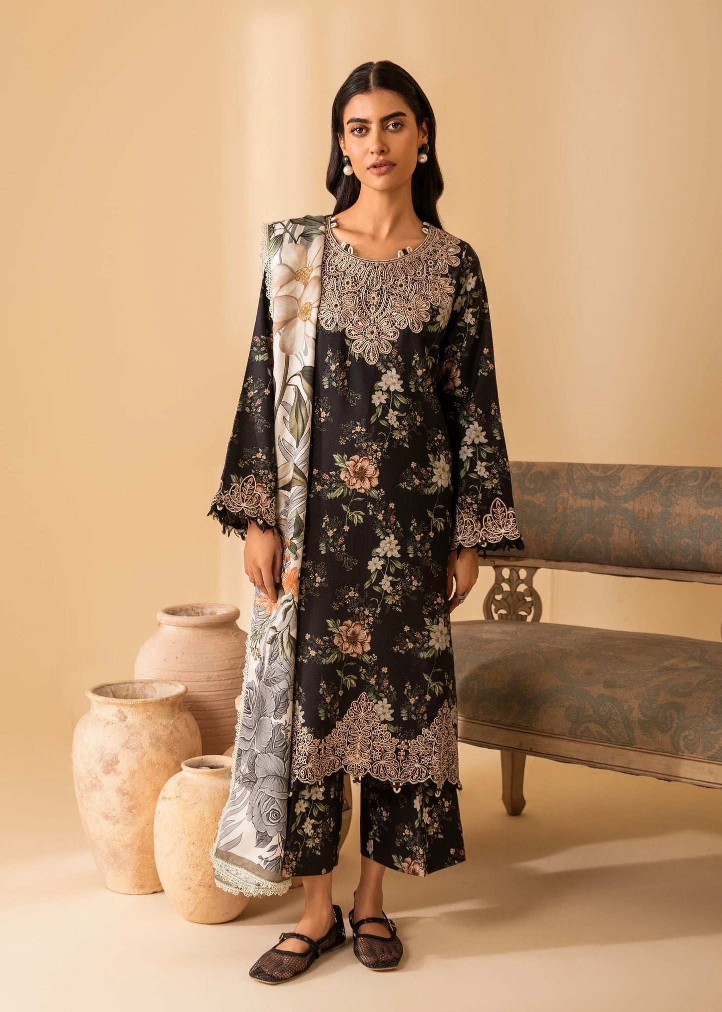 Nureh | Shades of Winter | ELARA (AZ-01) - Ladies Clothes - Maria Faisal