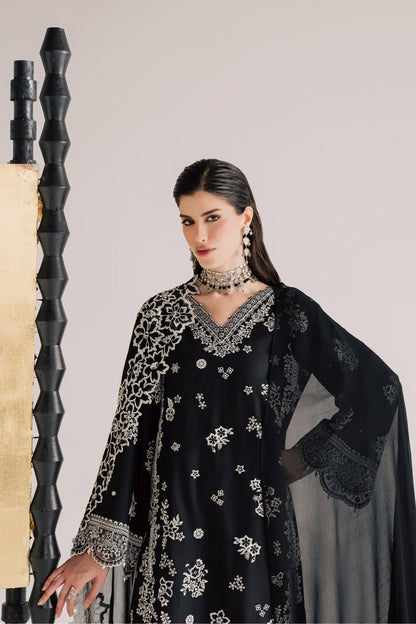 Batik | Festive Eid 26 | Black Aura - Luxury Dress - available at Maria Faisal in UK and USA.