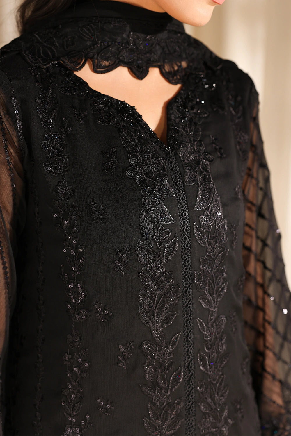 Azure | Azure Luxe | Black Pearl - Luxury Dress - available at Maria Faisal in UK and USA.