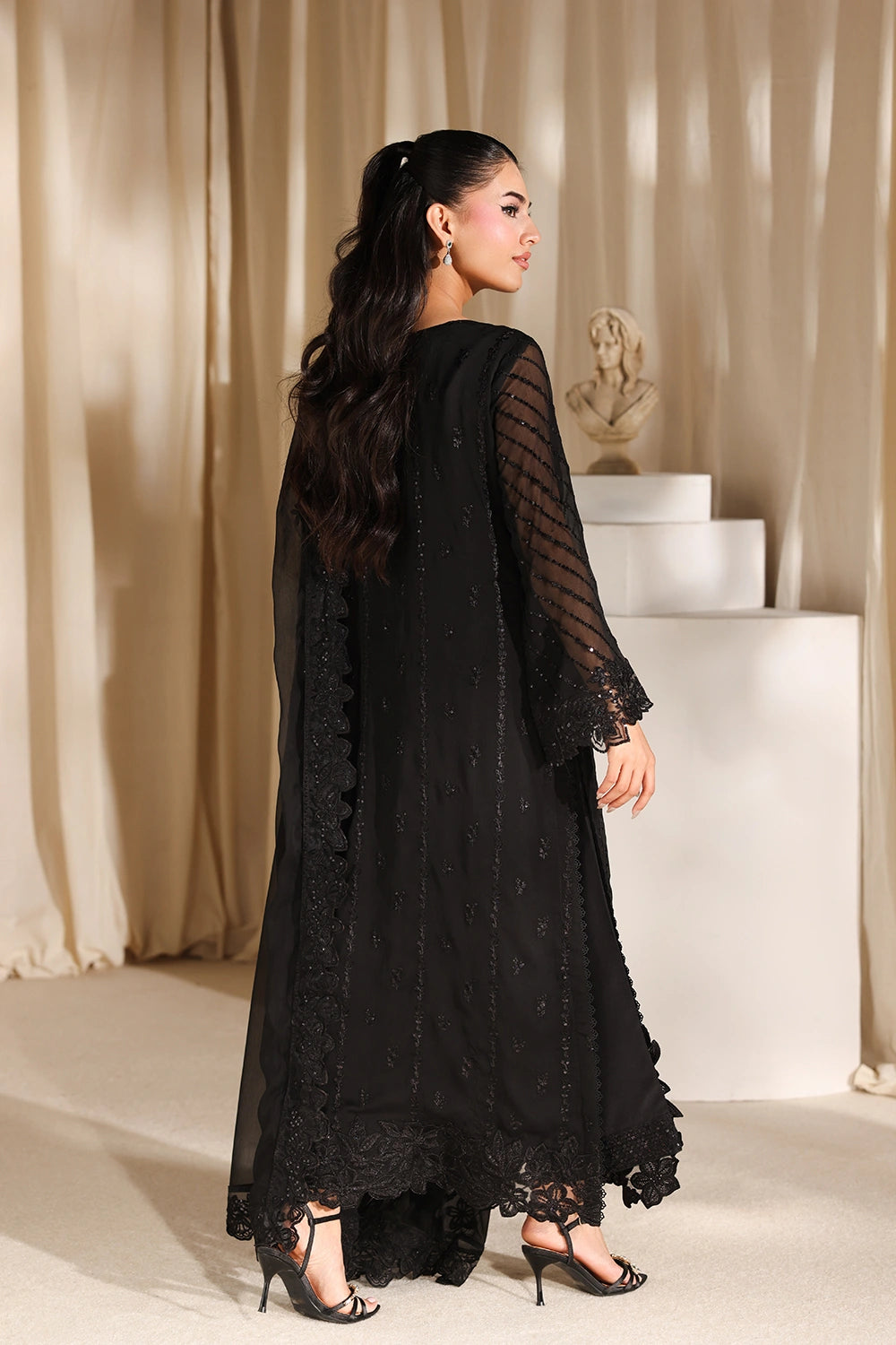 Azure | Azure Luxe | Black Pearl - Luxury Dress - available at Maria Faisal in UK and USA.