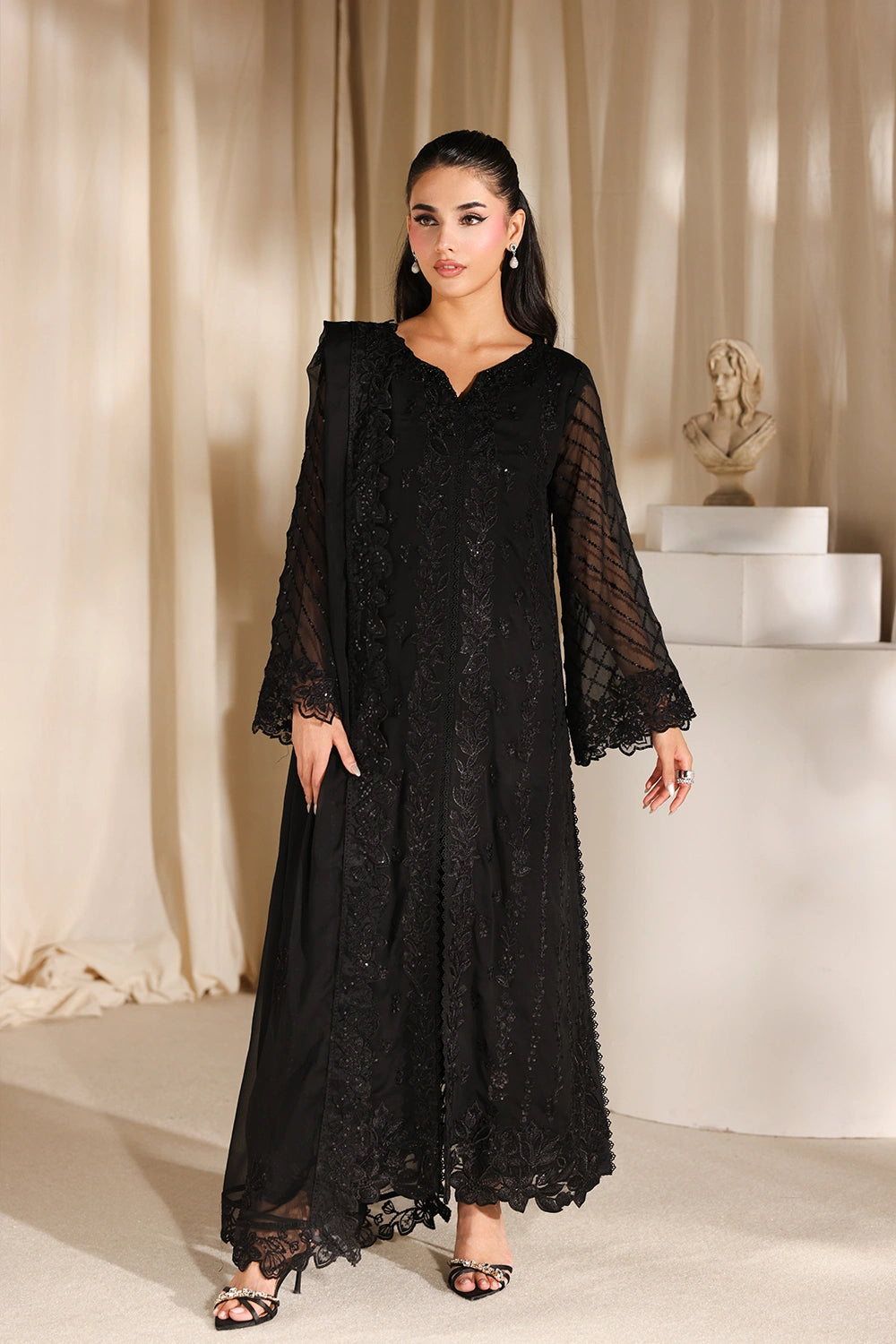 Azure | Azure Luxe | Black Pearl - Luxury Dress - available at Maria Faisal in UK and USA.