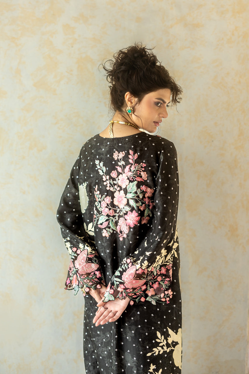 Zainab Chottani | Summer Edition 26 | Black Charm Kaftan - Formal Dress - available at Maria Faisal in UK and USA.