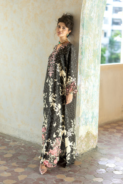 Zainab Chottani | Summer Edition 26 | Black Charm Kaftan - Formal Dress - available at Maria Faisal in UK and USA.