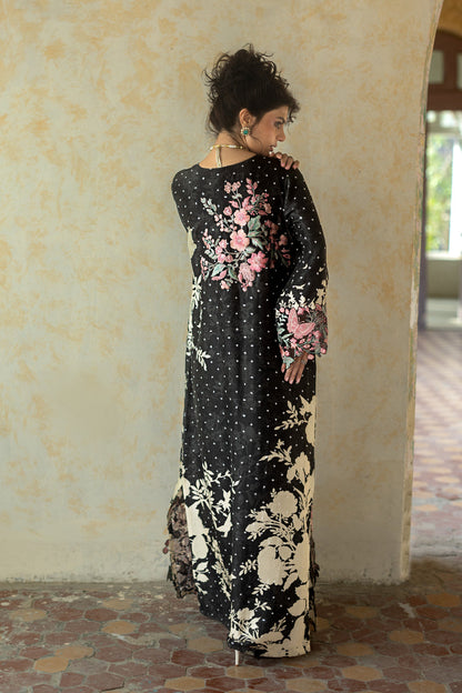 Zainab Chottani | Summer Edition 26 | Black Charm Kaftan - Formal Dress - available at Maria Faisal in UK and USA.