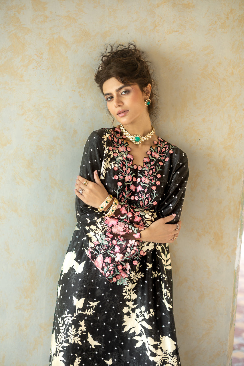 Zainab Chottani | Summer Edition 26 | Black Charm Kaftan - Formal Dress - available at Maria Faisal in UK and USA.