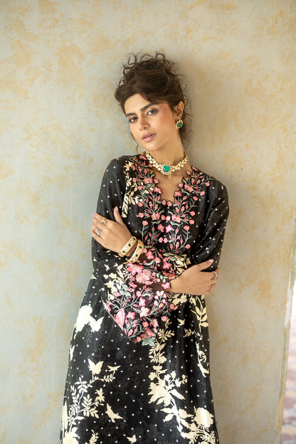 Zainab Chottani | Summer Edition 26 | Black Charm Kaftan - Formal Dress - available at Maria Faisal in UK and USA.