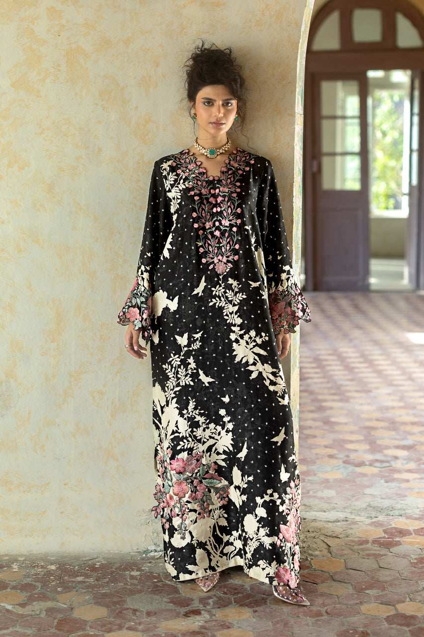 Zainab Chottani | Summer Edition 26 | Black Charm Kaftan - Formal Dress - available at Maria Faisal in UK and USA.