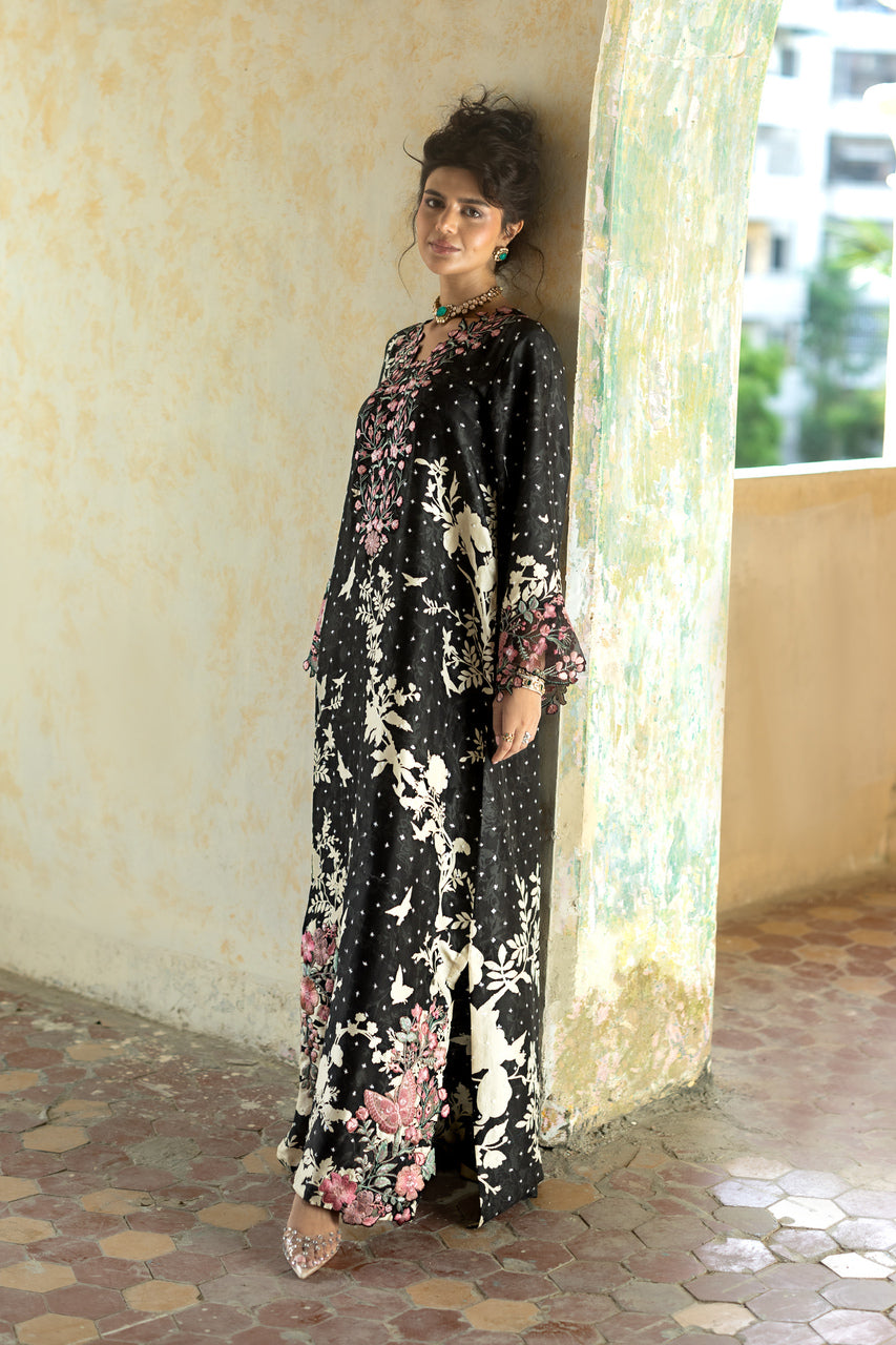 Zainab Chottani | Summer Edition 26 | Black Charm Kaftan - Formal Dress - available at Maria Faisal in UK and USA.