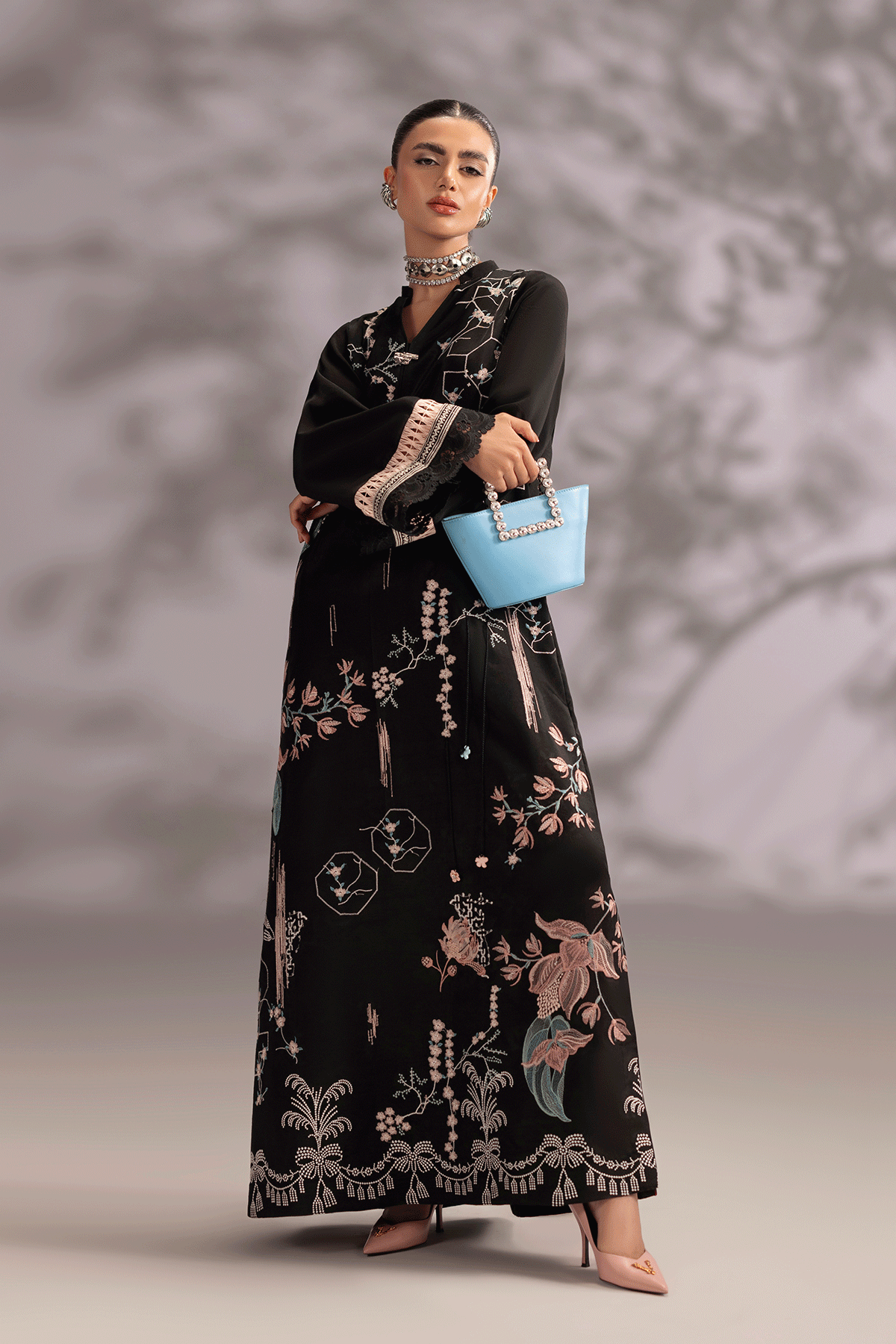Erum Khan | Summer Whisper | Lady Charm - Luxury Dress - available at Maria Faisal in UK and USA.