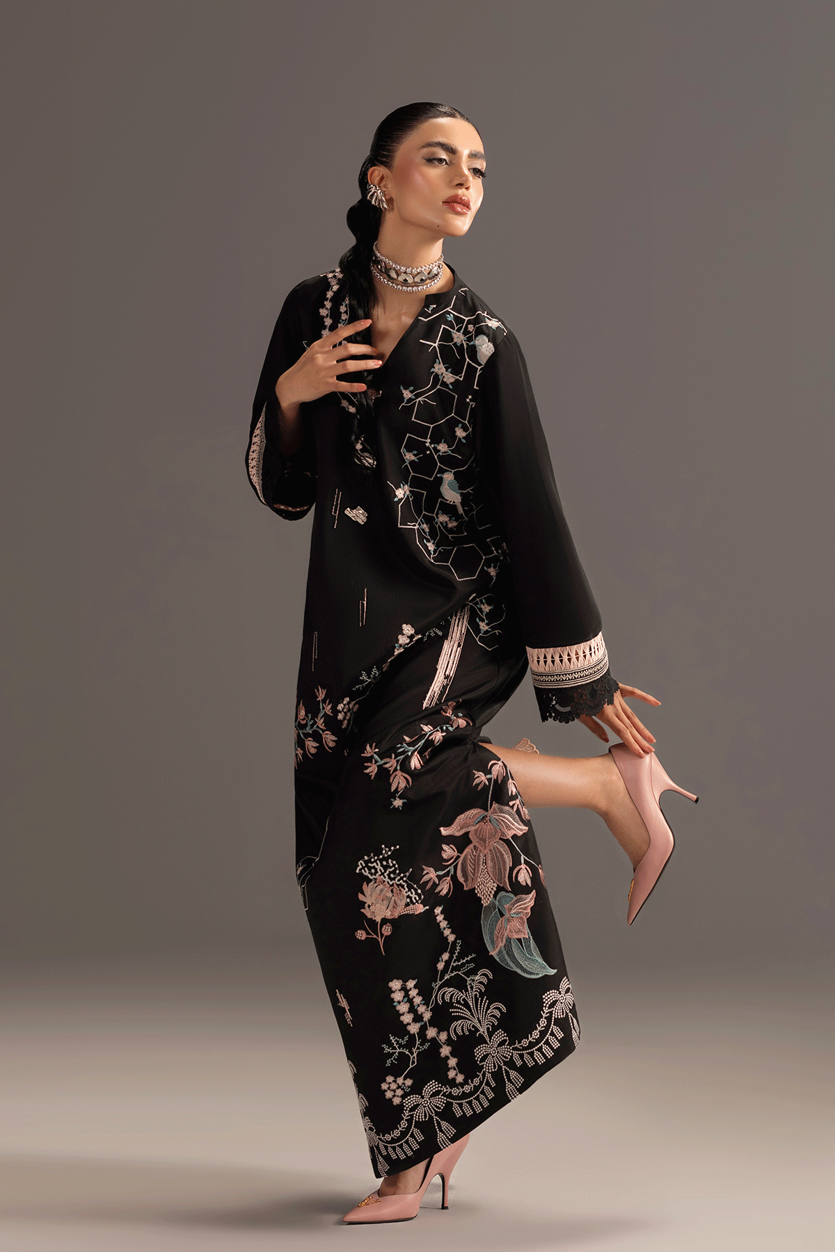 Erum Khan | Summer Whisper | Lady Charm - Luxury Dress - available at Maria Faisal in UK and USA.