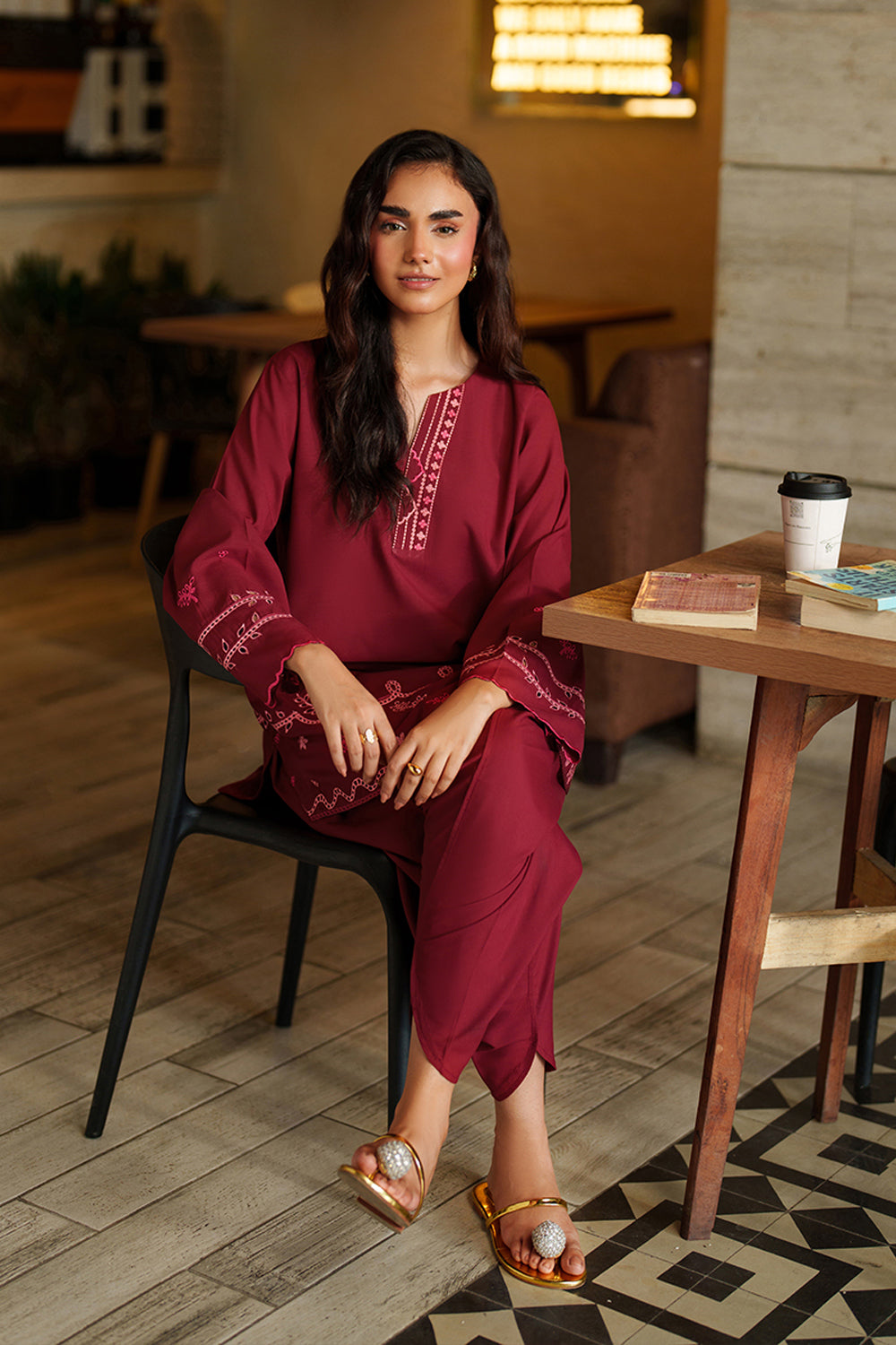 Azure | Chic Essentials | Blaze Berry - Casual Dress - available at Maria Faisal in UK and USA.