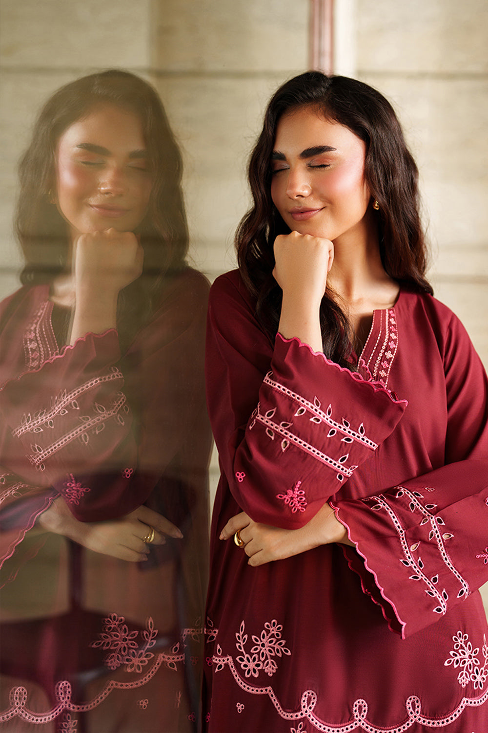 Azure | Chic Essentials | Blaze Berry - Casual Dress - available at Maria Faisal in UK and USA.