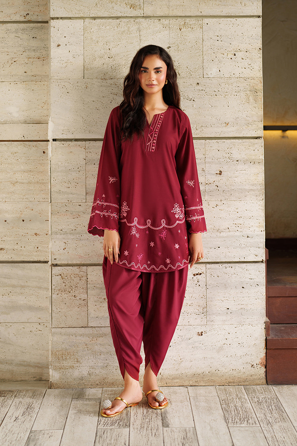 Azure | Chic Essentials | Blaze Berry - Casual Dress - available at Maria Faisal in UK and USA.