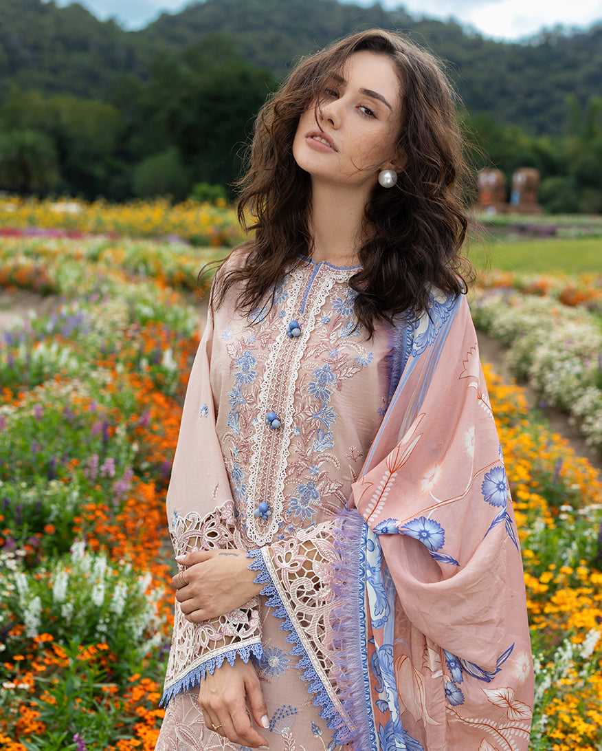 Mushq | Hemline the Secret Garden | Bloom Sonata - Luxury Dress - available at Maria Faisal in UK and USA.