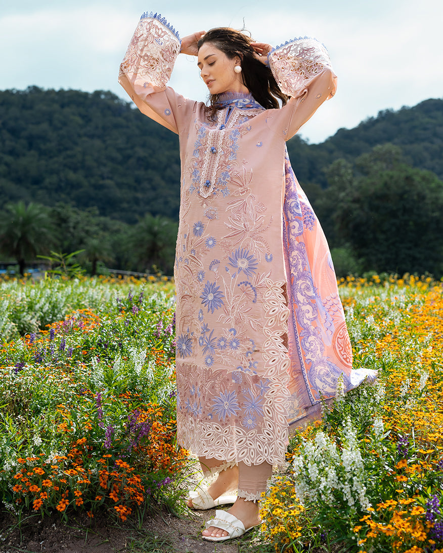 Mushq | Hemline the Secret Garden | Bloom Sonata - Luxury Dress - available at Maria Faisal in UK and USA.