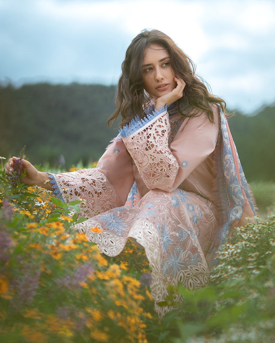 Mushq | Hemline the Secret Garden | Bloom Sonata - Luxury Dress - available at Maria Faisal in UK and USA.