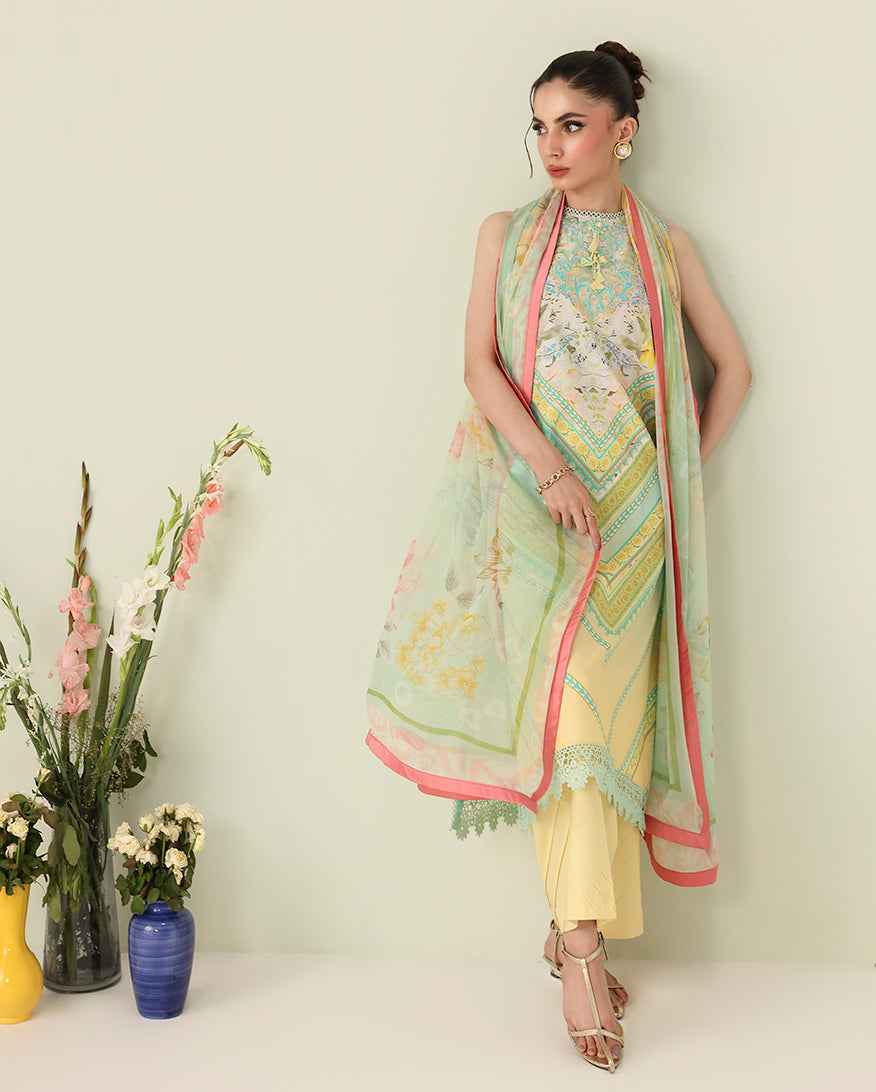 Roheenaz | Rosette Lawn | Bloomed Muse - Casual Dress - available at Maria Faisal in UK and USA.