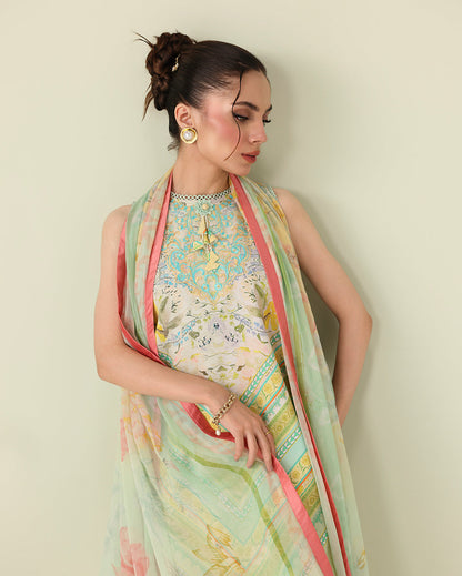 Roheenaz | Rosette Lawn | Bloomed Muse - Casual Dress - available at Maria Faisal in UK and USA.